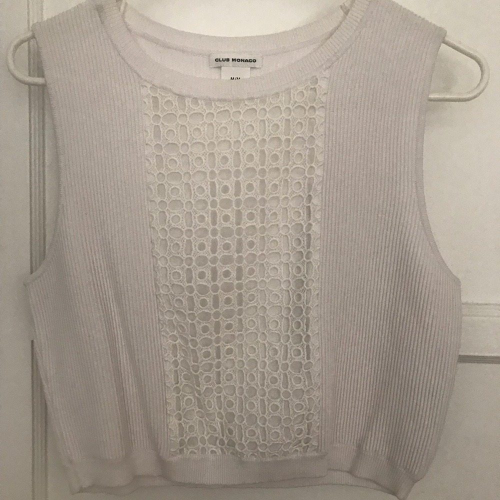 Club Monaco White Knit Top